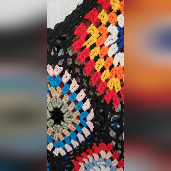 Coastal Cruise Crochet Maxi Dress/Coverup Black/Multi Size Small/Medium - Picture 8 of 9